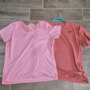 Nike Womens' Pink & Coral Short Sleeve Tees